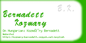 bernadett kozmary business card